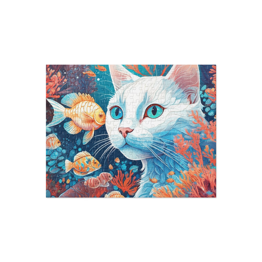 PugMug Custom White Companion Cat Jigsaw Puzzle