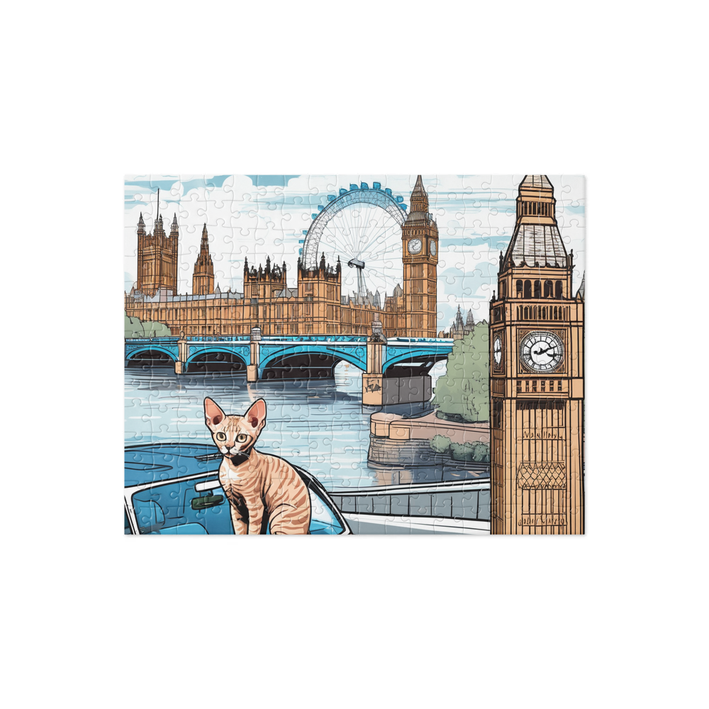 PugMug Custom Tabby Devon Rex Cat Jigsaw Puzzle