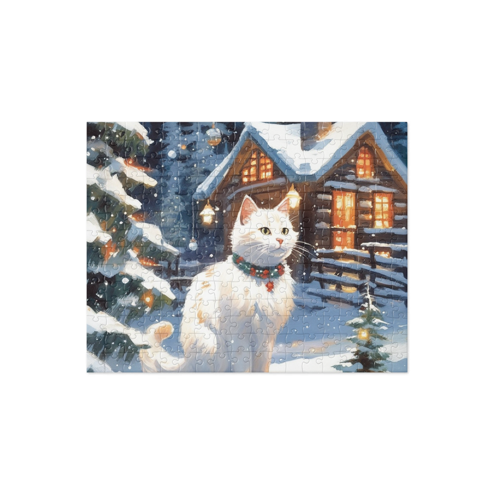 PugMug Custom White Companion Cat Jigsaw Puzzle