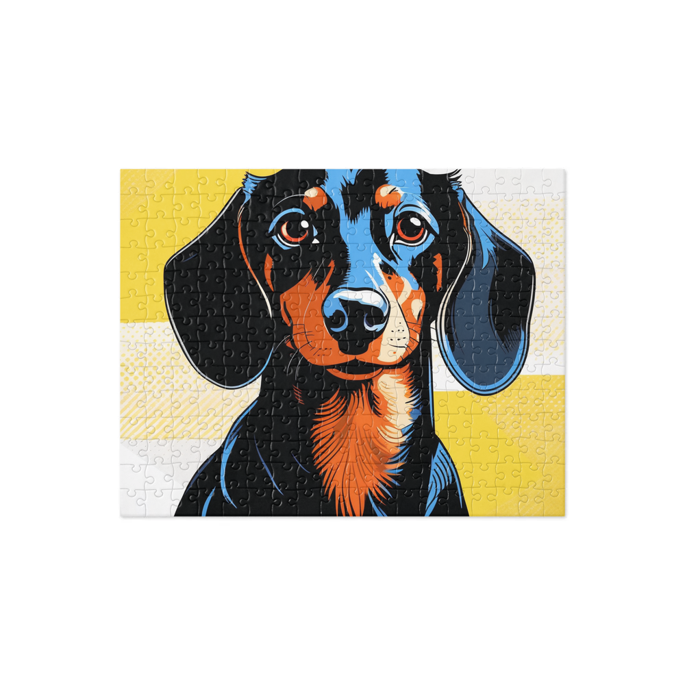PugMug Custom Black Dachshund Jigsaw Puzzle