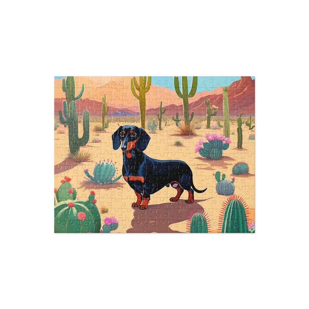 PugMug Custom Black Dachshund Jigsaw Puzzle