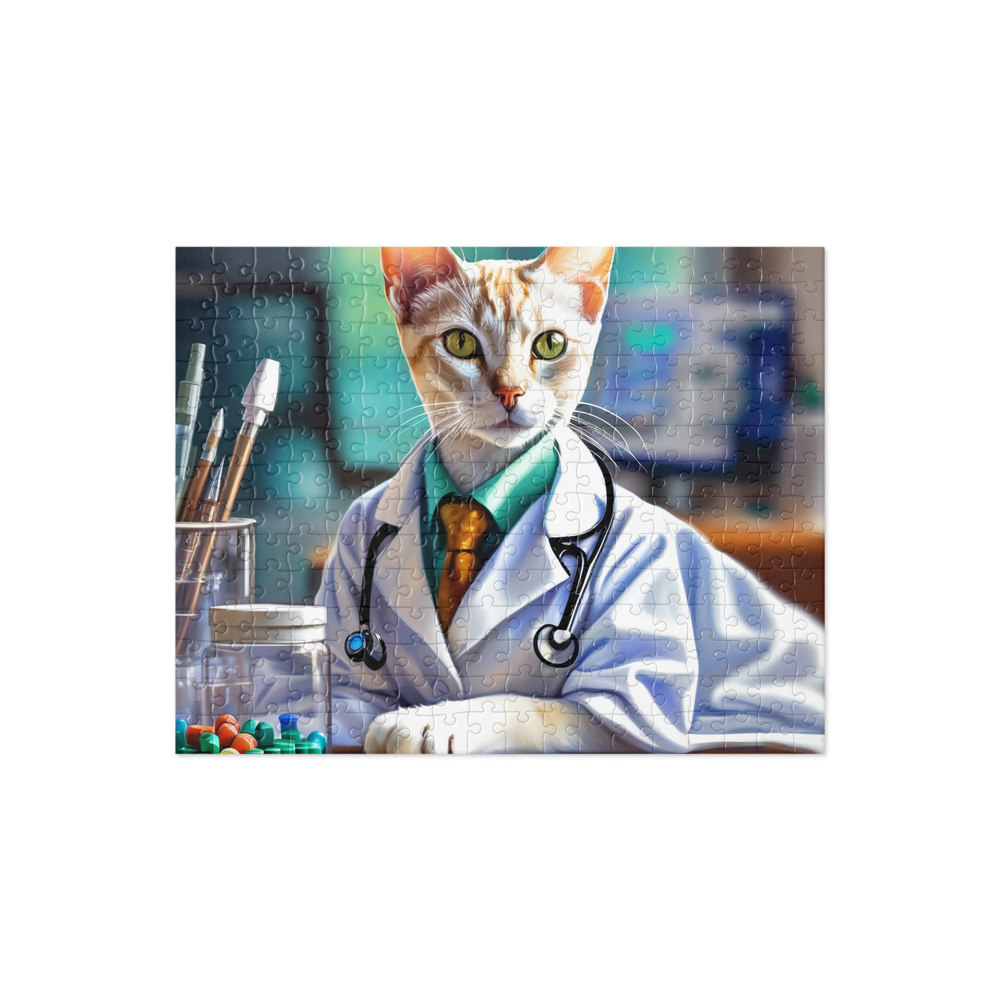 PugMug Custom White Abyssinian Cat Jigsaw Puzzle