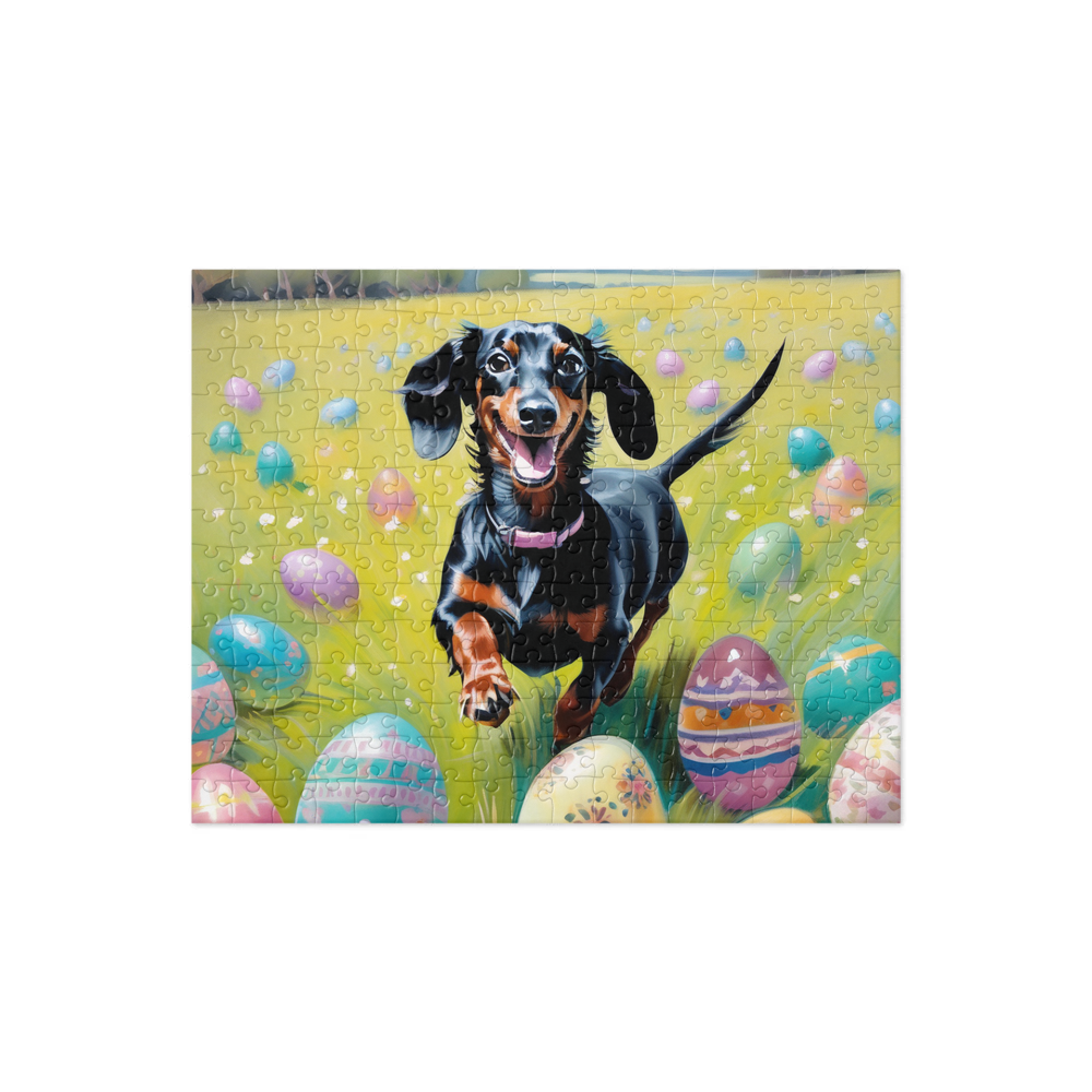 PugMug Custom Black Dachshund Jigsaw Puzzle