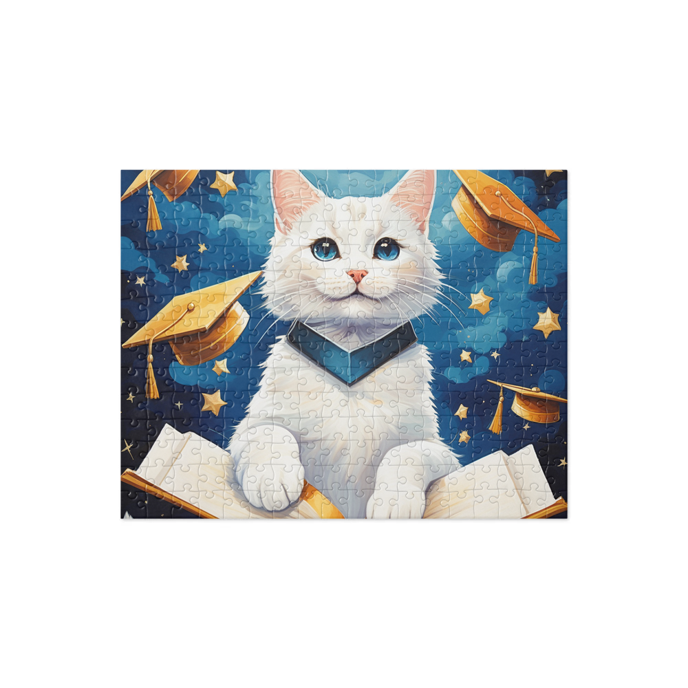 PugMug Custom White Companion Cat Jigsaw Puzzle