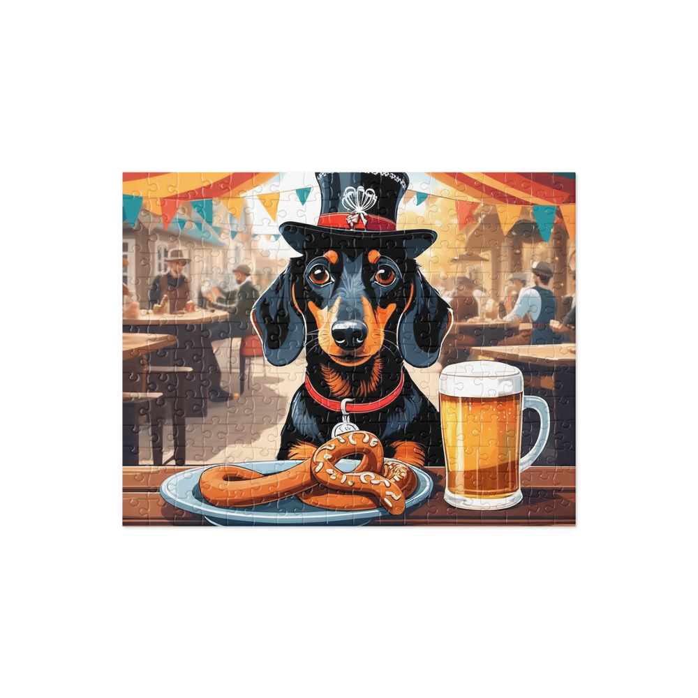PugMug Custom Black Dachshund Jigsaw Puzzle