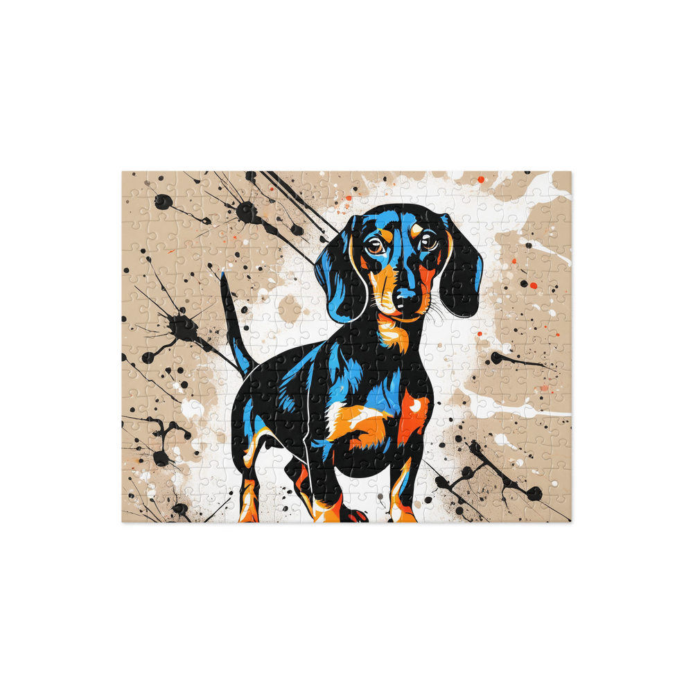PugMug Custom Black Dachshund Jigsaw Puzzle