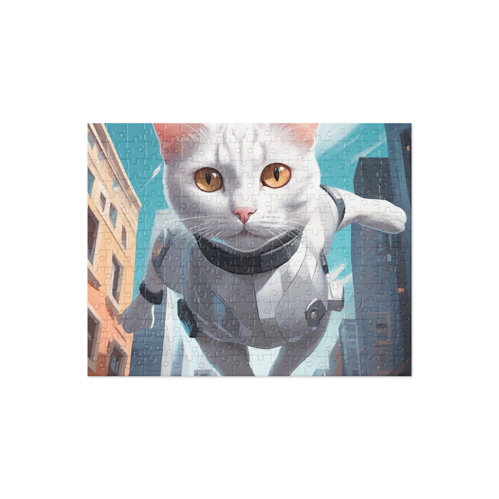 PugMug Custom White Companion Cat Jigsaw Puzzle