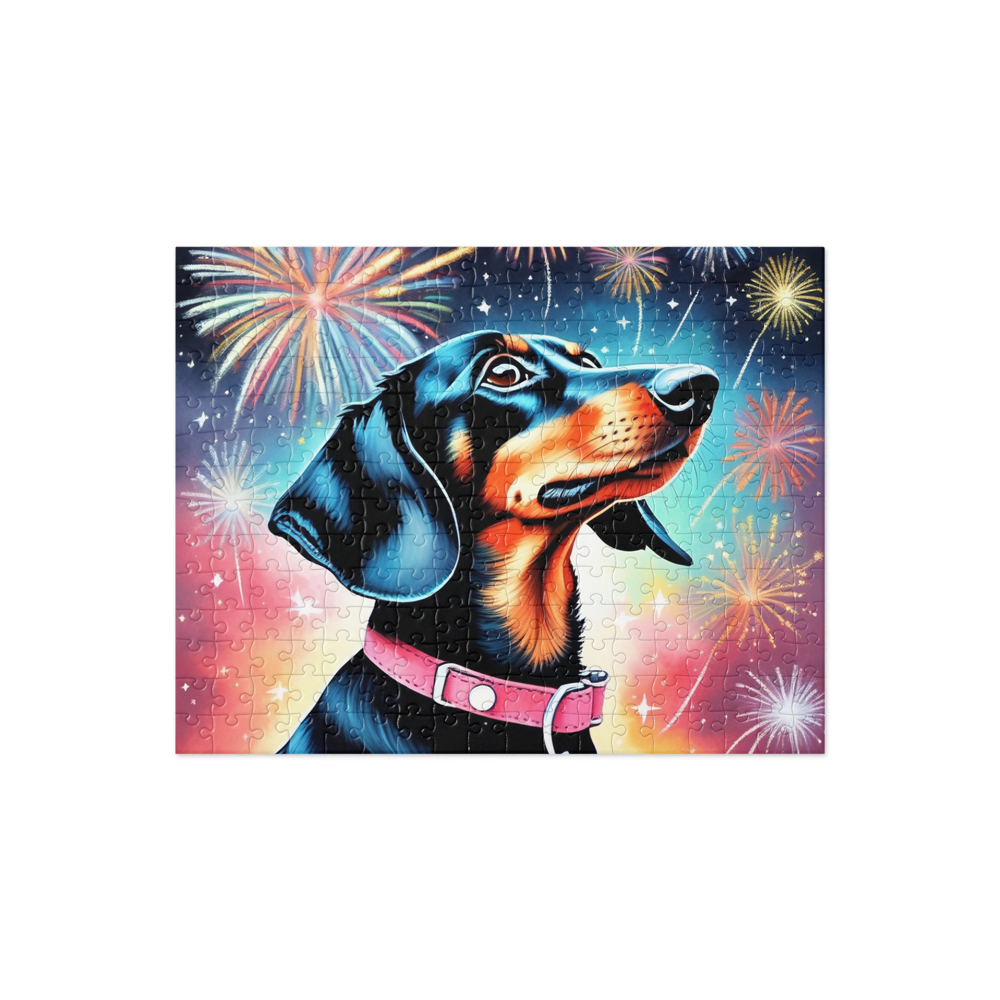 PugMug Custom Black Dachshund Jigsaw Puzzle