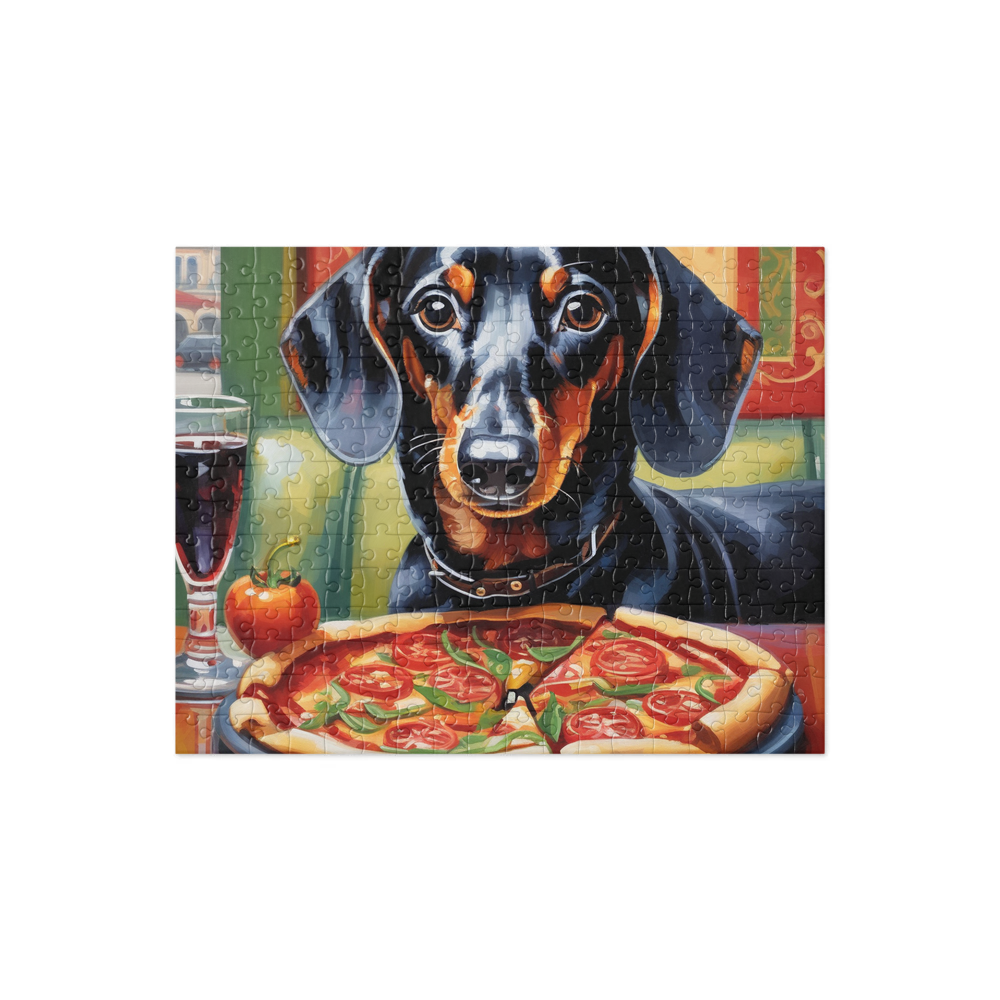 PugMug Custom Black Dachshund Jigsaw Puzzle