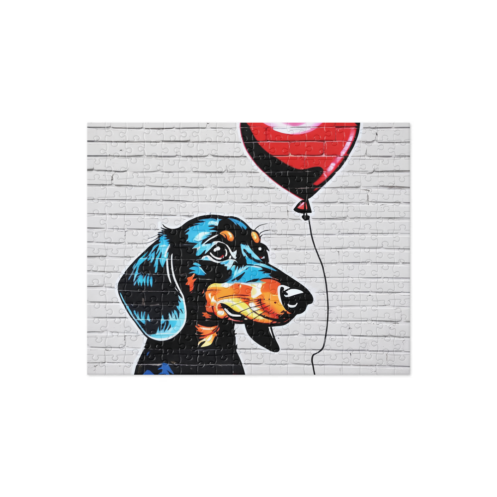 PugMug Custom Black Dachshund Jigsaw Puzzle