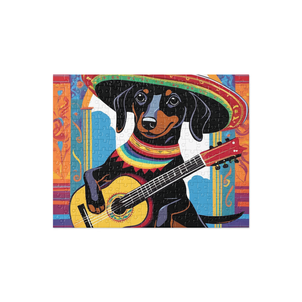 PugMug Custom Black Dachshund Jigsaw Puzzle