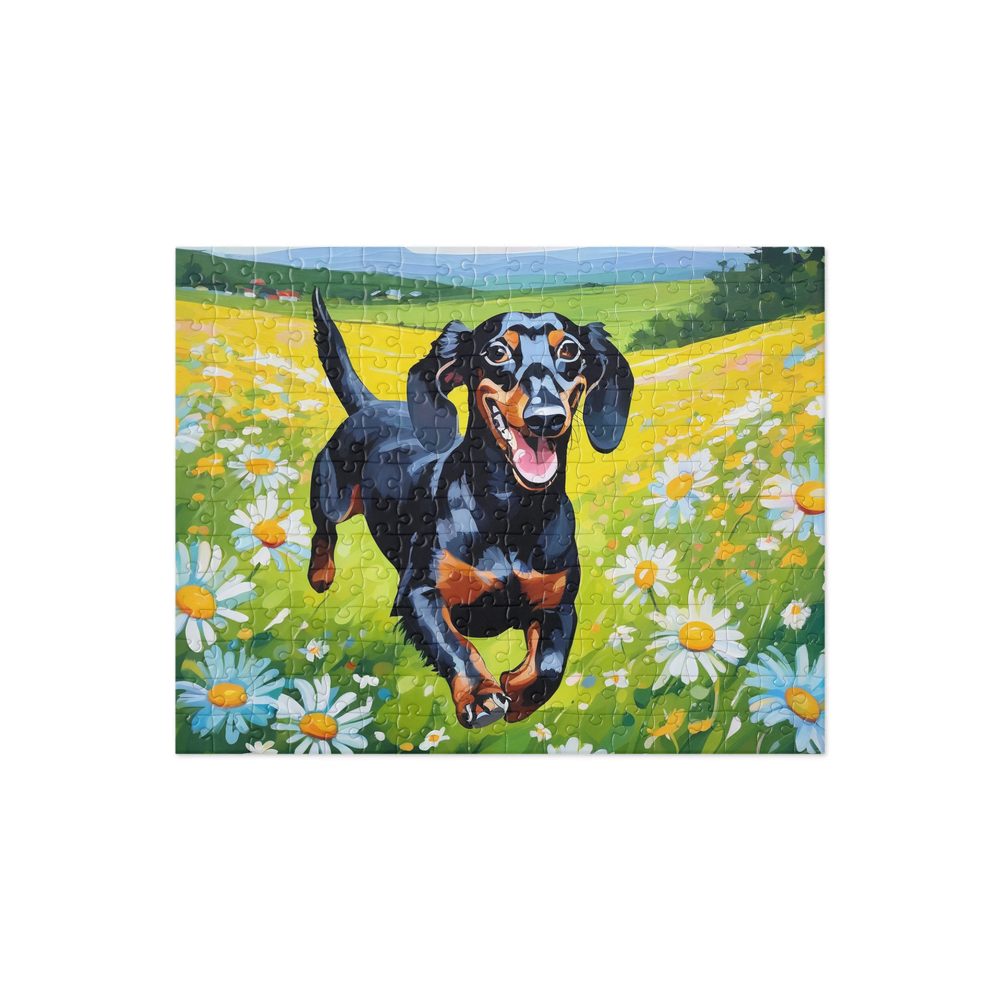 PugMug Custom Black Dachshund Jigsaw Puzzle