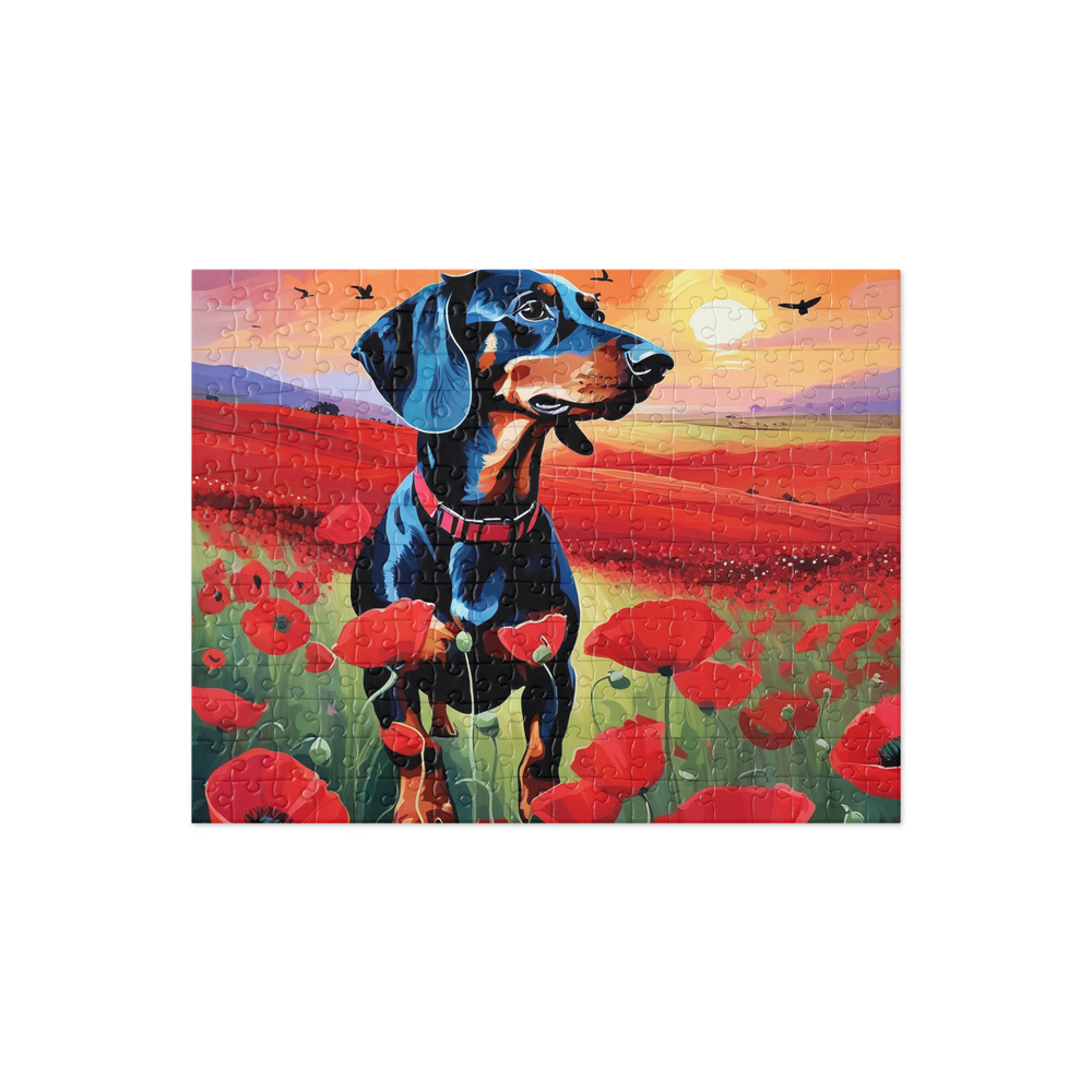 PugMug Custom Black Dachshund Jigsaw Puzzle