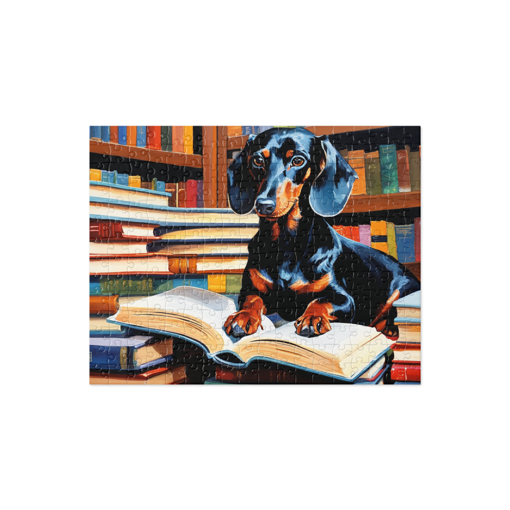 PugMug Custom Black Dachshund Jigsaw Puzzle