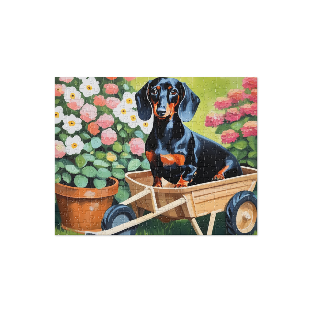 PugMug Custom Black Dachshund Jigsaw Puzzle