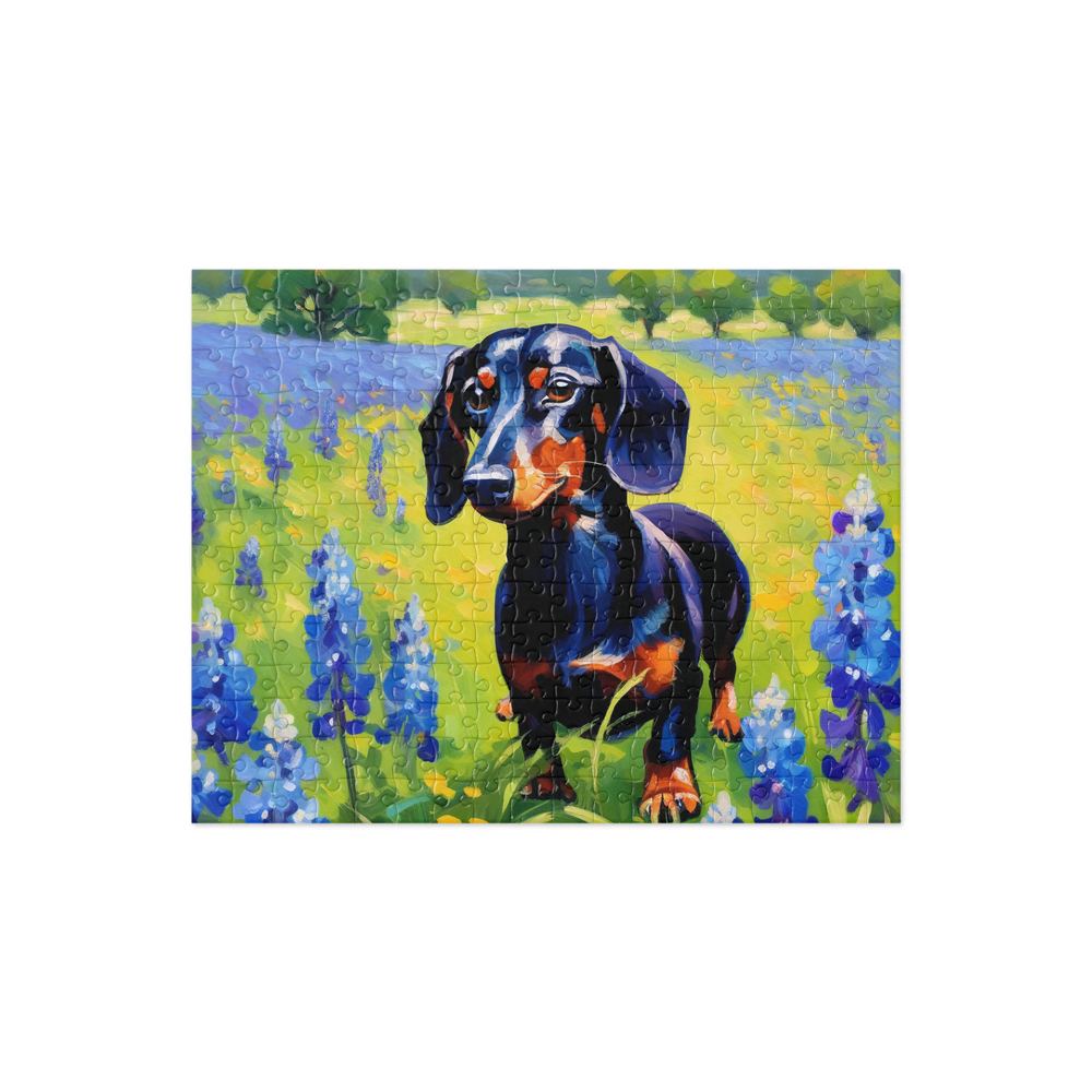 PugMug Custom Black Dachshund Jigsaw Puzzle