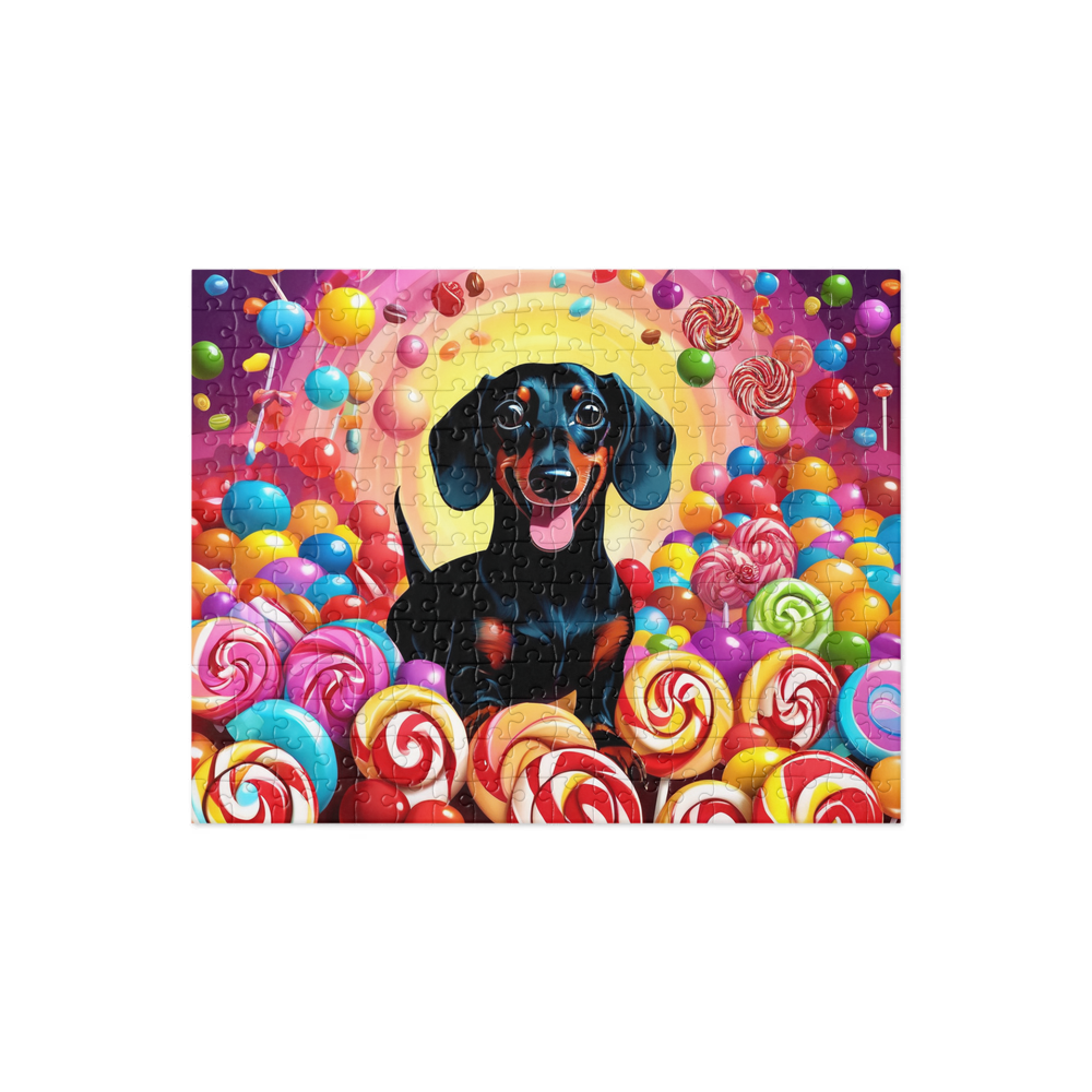 PugMug Custom Black Dachshund Jigsaw Puzzle