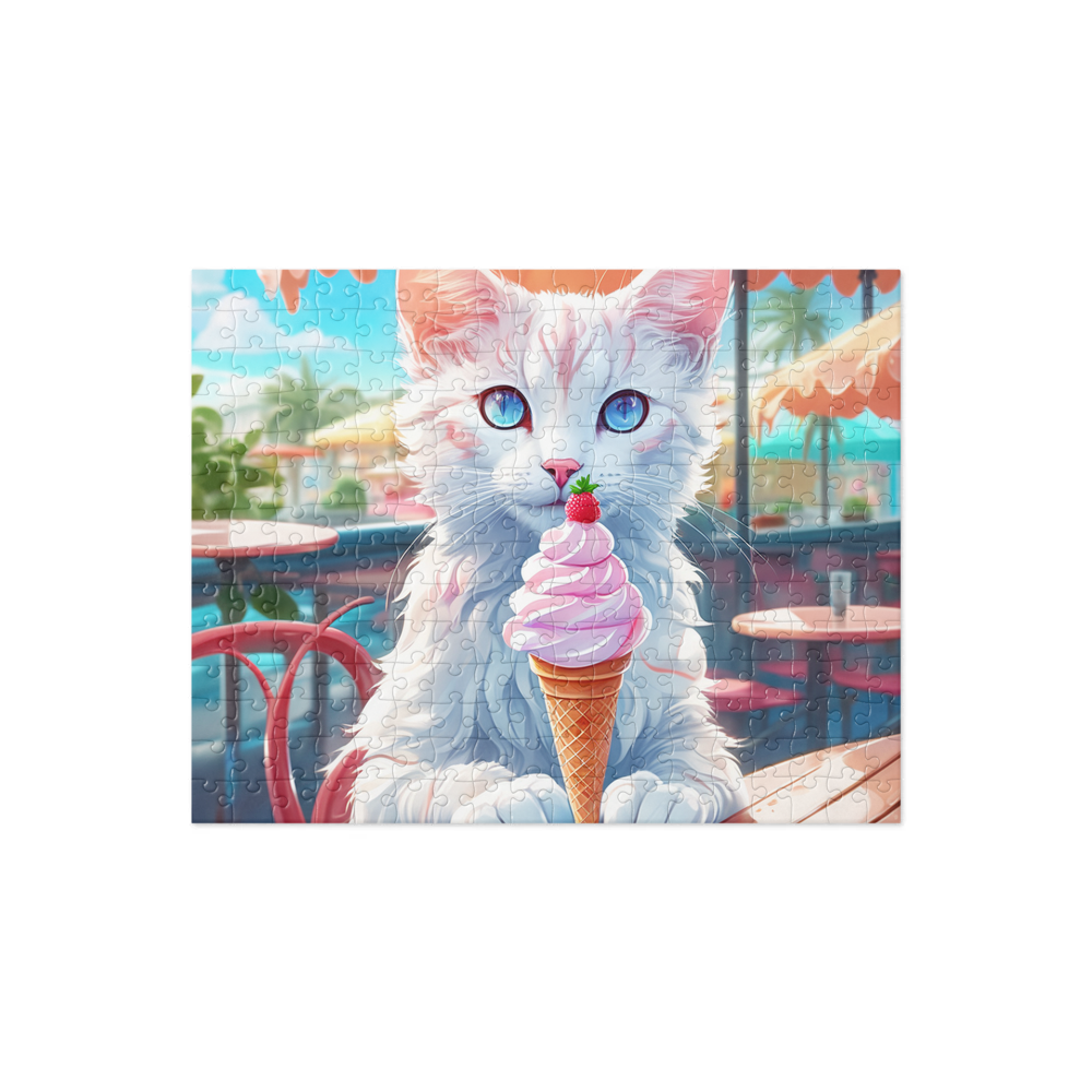 PugMug Custom White Companion Cat Jigsaw Puzzle