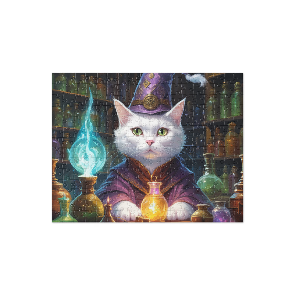 PugMug Custom White American Shorthair Cat Jigsaw Puzzle