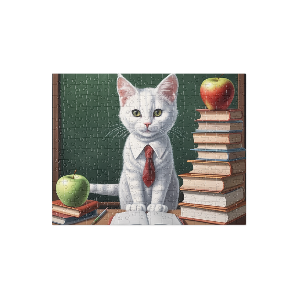 PugMug Custom White Companion Cat Jigsaw Puzzle