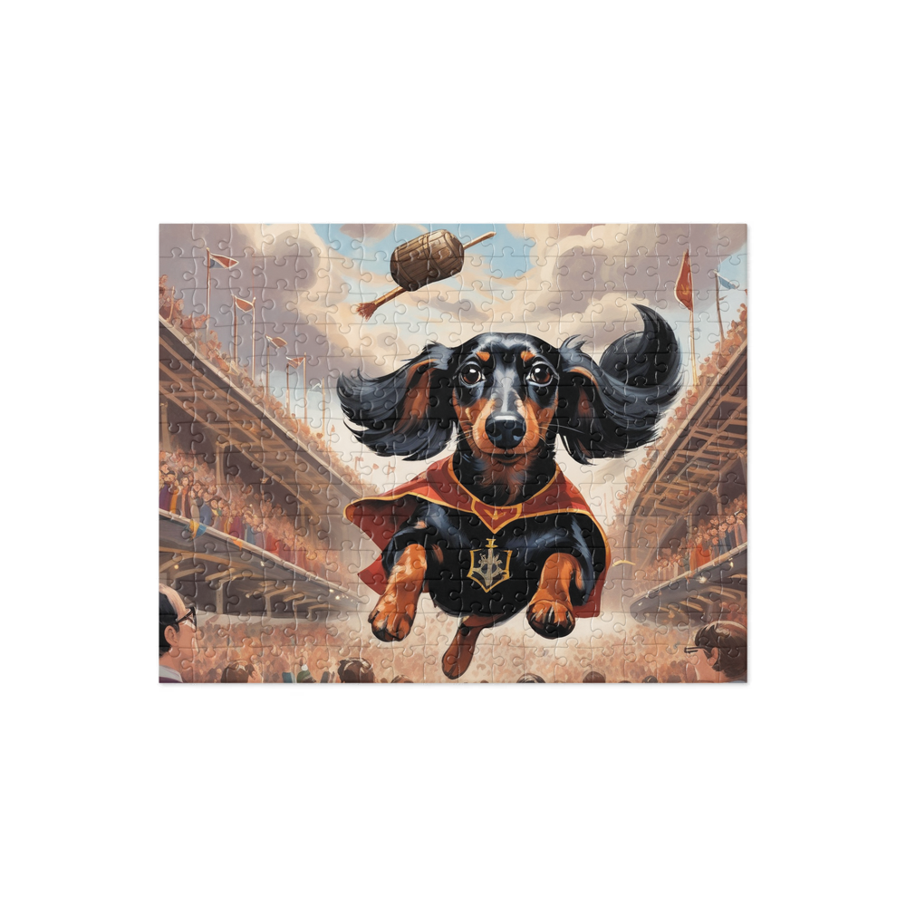 PugMug Custom Black Dachshund Jigsaw Puzzle