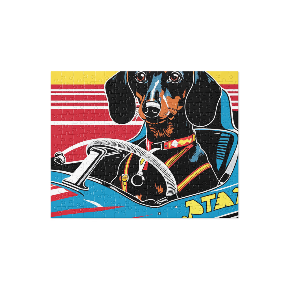 PugMug Custom Black Dachshund Jigsaw Puzzle