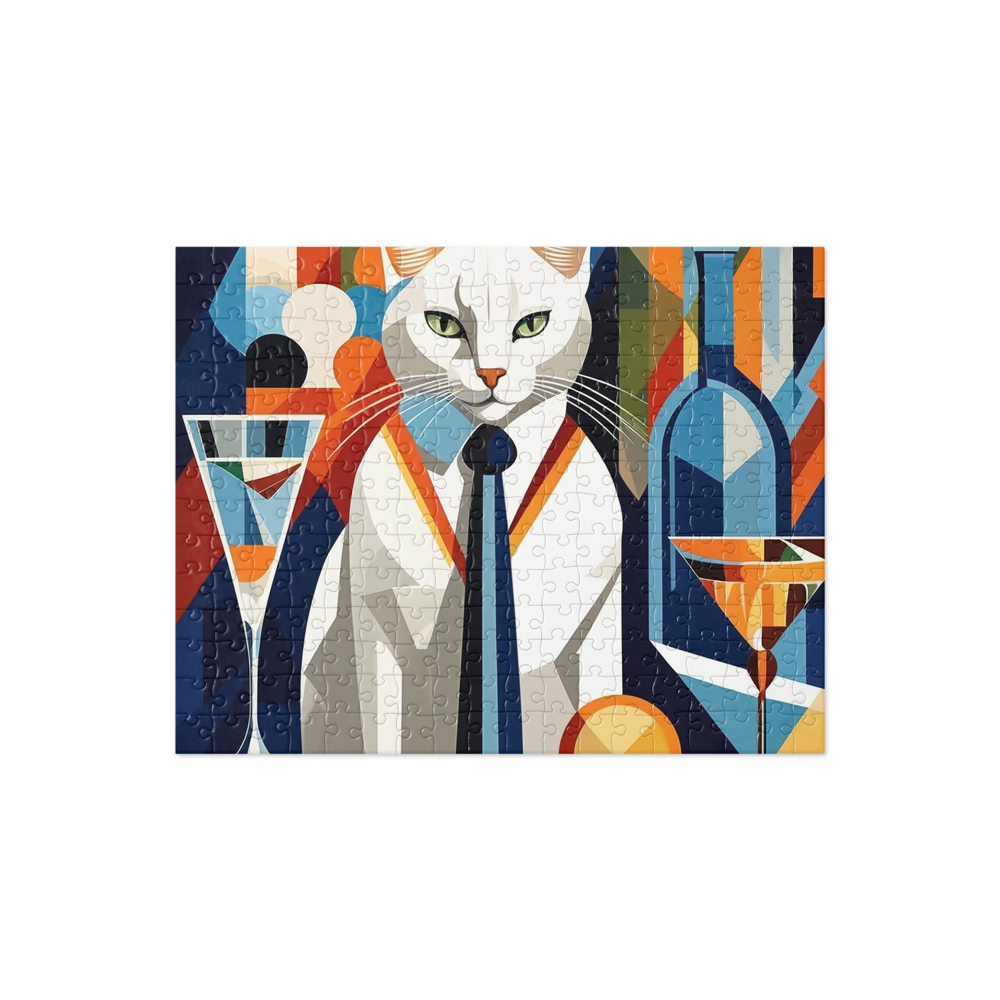 PugMug Custom White Companion Cat Jigsaw Puzzle