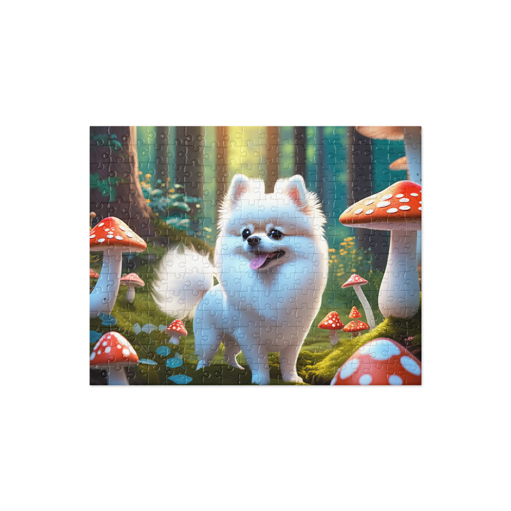 PugMug Custom White Pomeranian Jigsaw Puzzle