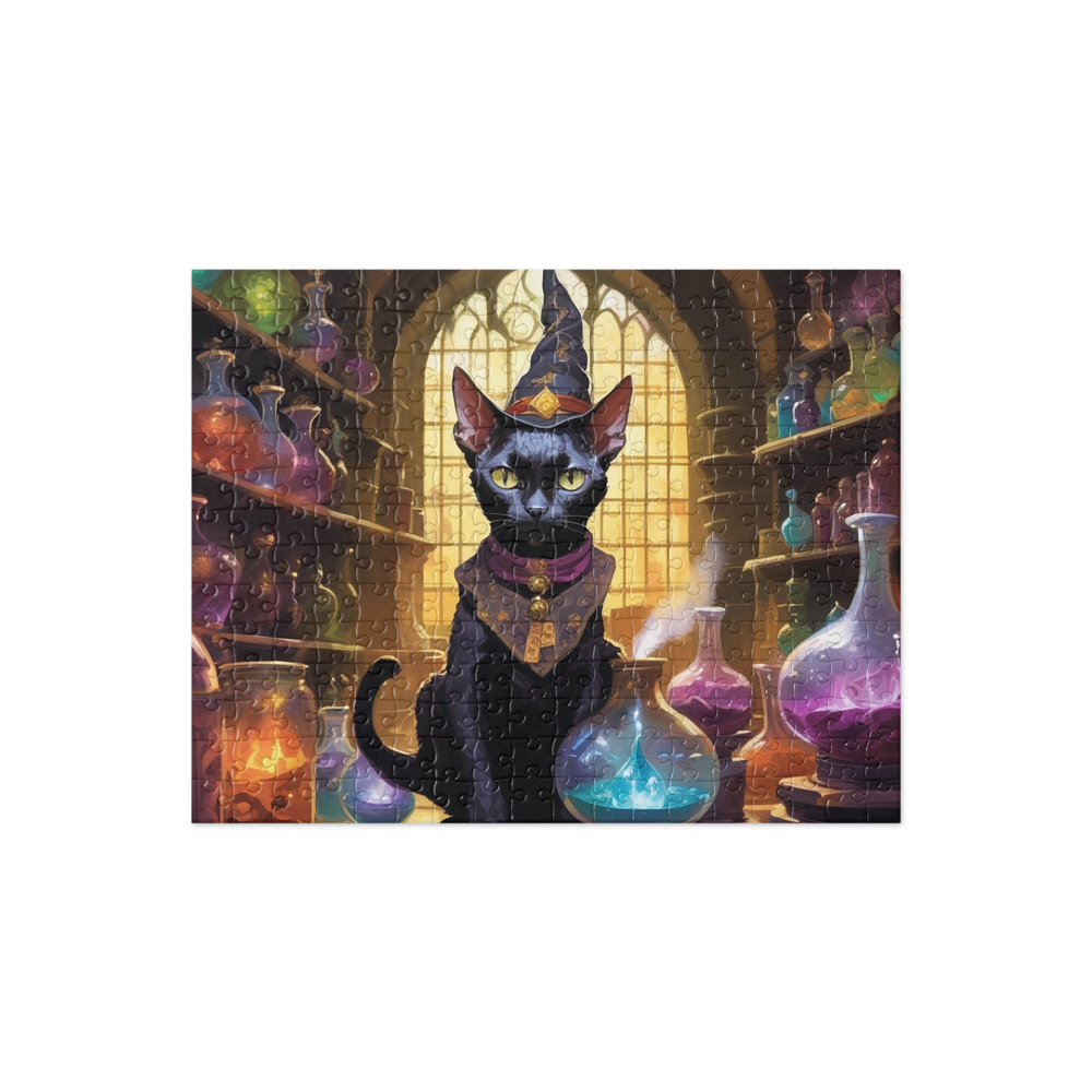 PugMug Custom Black Devon Rex Cat Jigsaw Puzzle