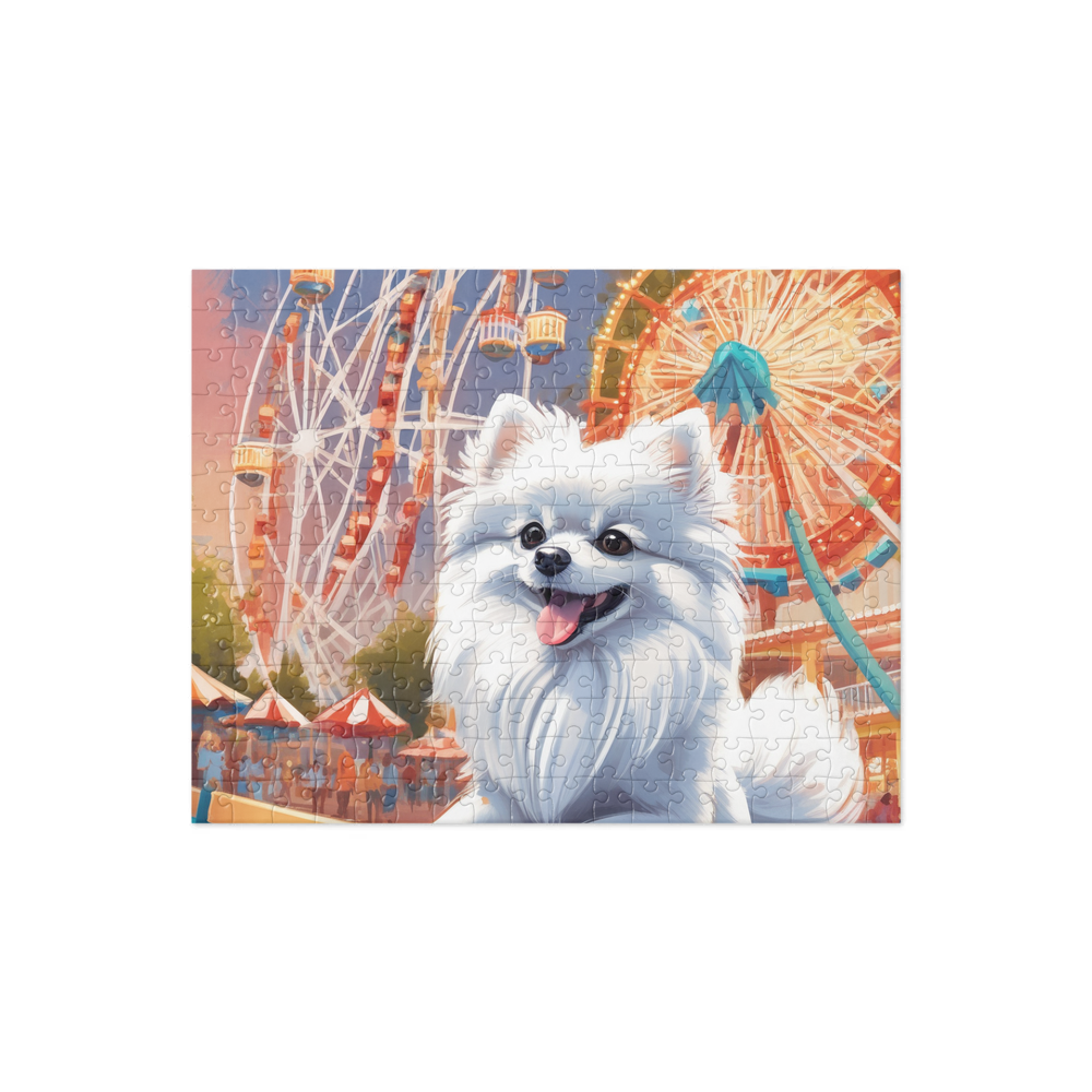 PugMug Custom White Pomeranian Jigsaw Puzzle