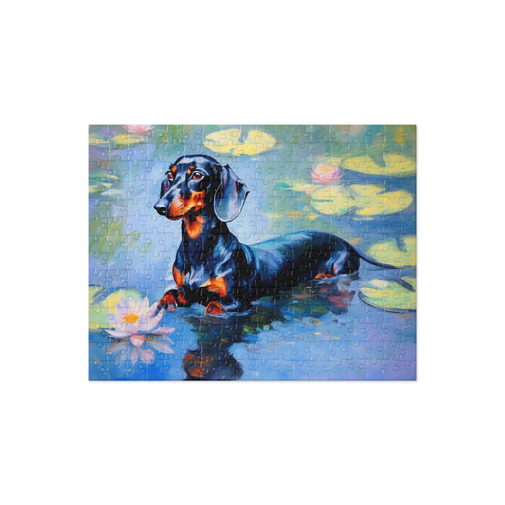PugMug Custom Black Dachshund Jigsaw Puzzle