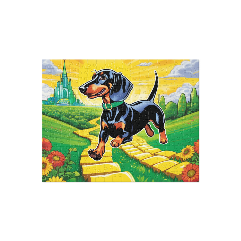 PugMug Custom Black Dachshund Jigsaw Puzzle