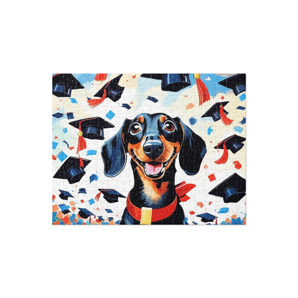 PugMug Custom Black Dachshund Jigsaw Puzzle