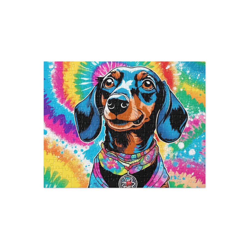 PugMug Custom Black Dachshund Jigsaw Puzzle