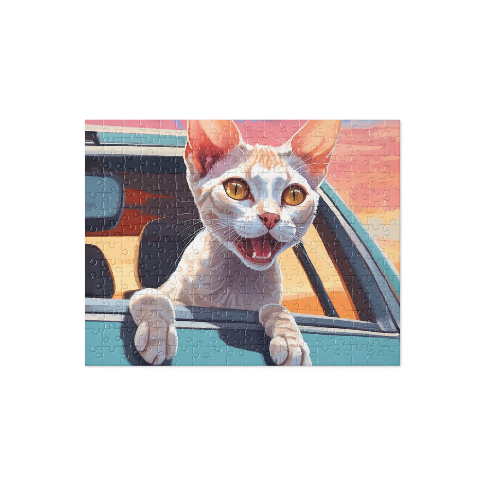 PugMug Custom Tabby Devon Rex Cat Jigsaw Puzzle