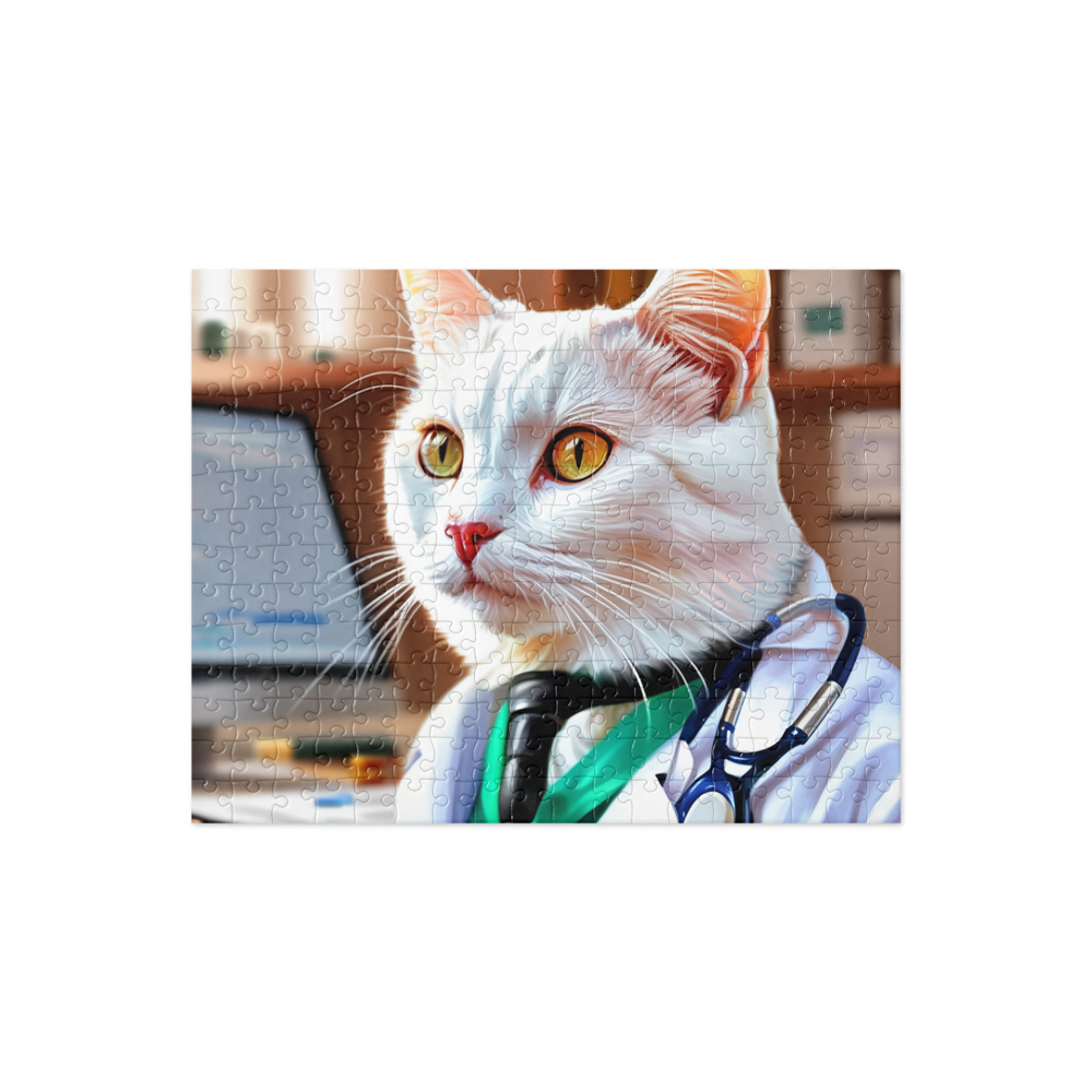 PugMug Custom White Companion Cat Jigsaw Puzzle