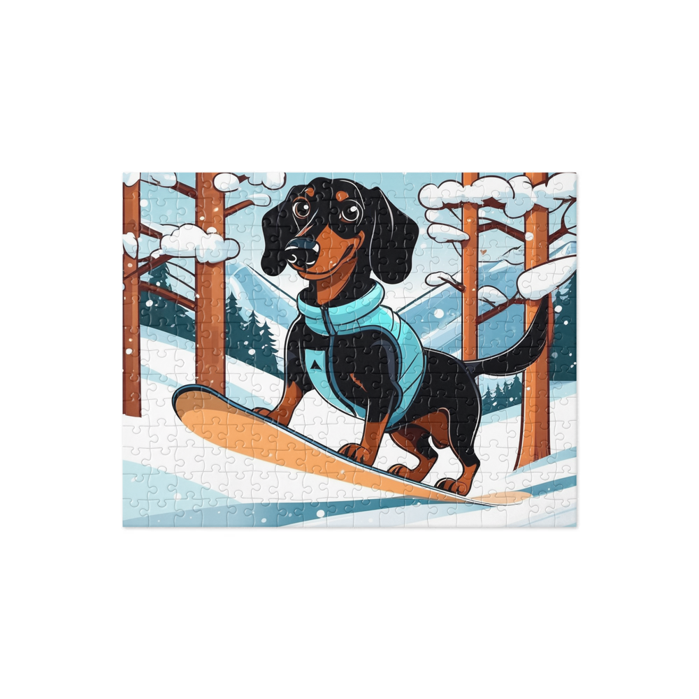 PugMug Custom Black Dachshund Jigsaw Puzzle