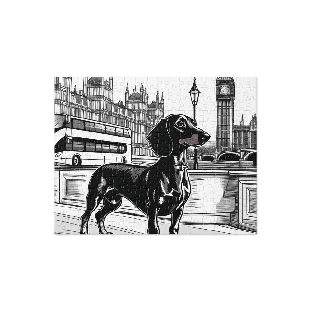 PugMug Custom Black Dachshund Jigsaw Puzzle