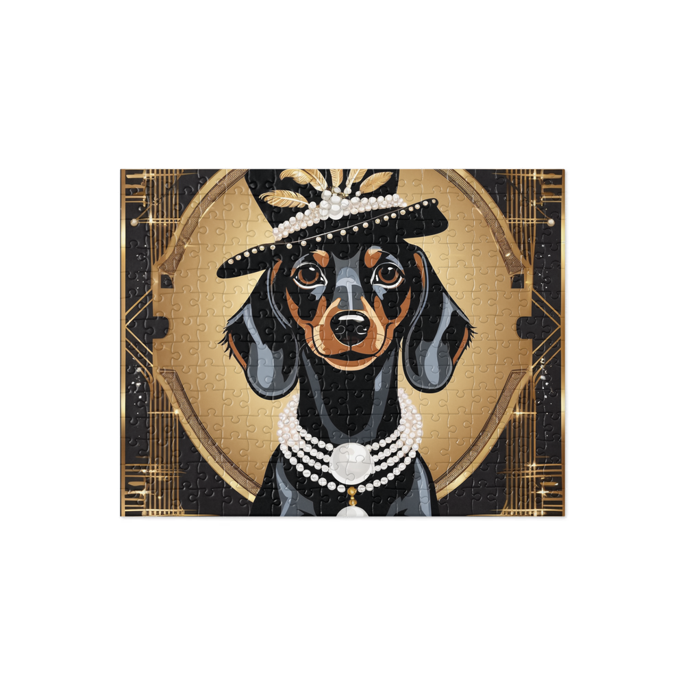 PugMug Custom Black Dachshund Jigsaw Puzzle