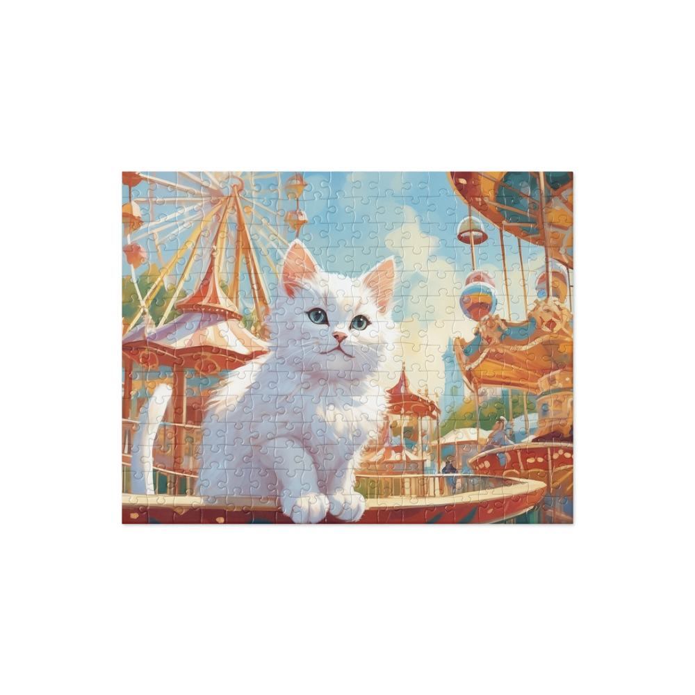 PugMug Custom White Companion Cat Jigsaw Puzzle