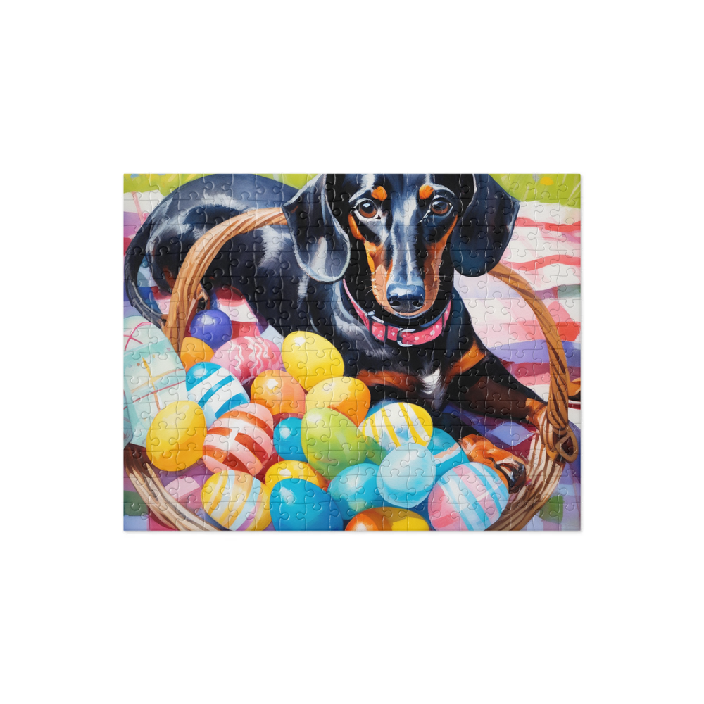 PugMug Custom Black Dachshund Jigsaw Puzzle