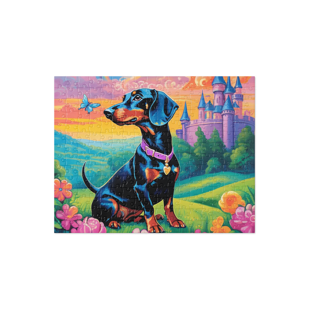 PugMug Custom Black Dachshund Jigsaw Puzzle