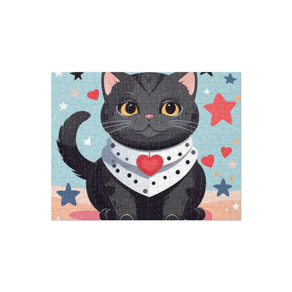 PugMug Custom Black British Shorthair Cat Jigsaw Puzzle