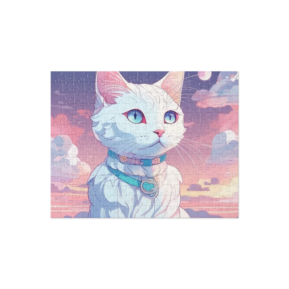 PugMug Custom White Companion Cat Jigsaw Puzzle