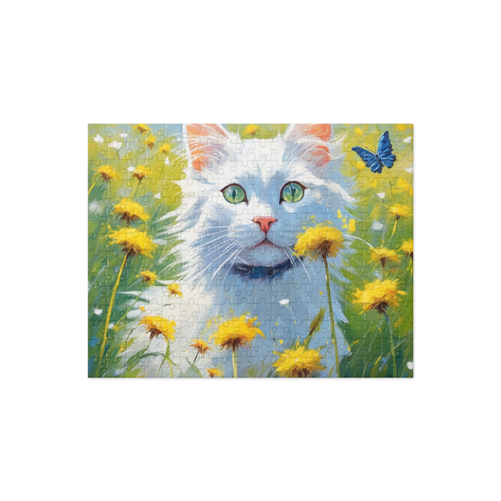 PugMug Custom White Companion Cat Jigsaw Puzzle