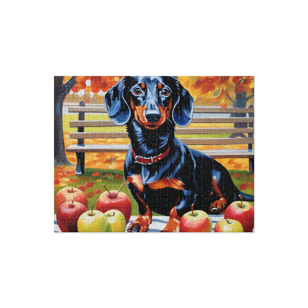 PugMug Custom Black Dachshund Jigsaw Puzzle