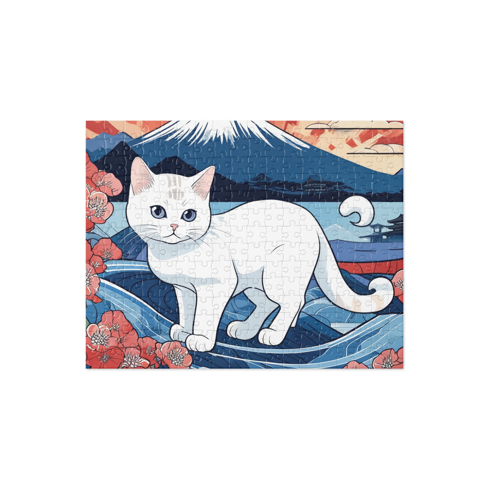 PugMug Custom White British Shorthair Cat Jigsaw Puzzle