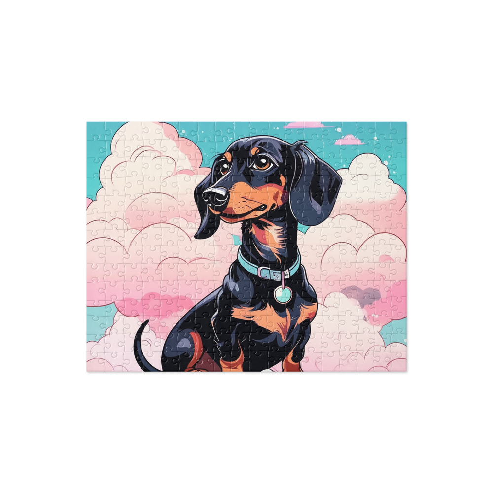 PugMug Custom Black Dachshund Jigsaw Puzzle
