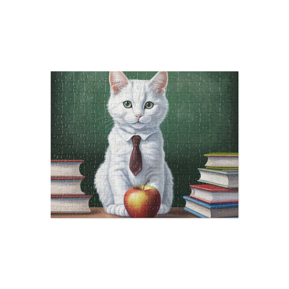 PugMug Custom White Companion Cat Jigsaw Puzzle