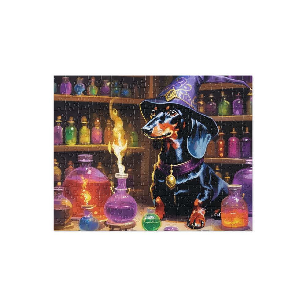 PugMug Custom Black Dachshund Jigsaw Puzzle